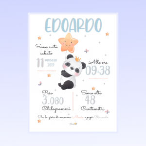 Quadretto nascita bimbo - Panda