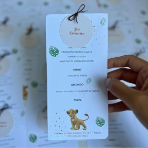 Menu - Segnaposto - Simba