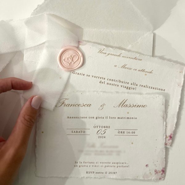 Partecipazione - Elegante - Cera lacca - immagine 2